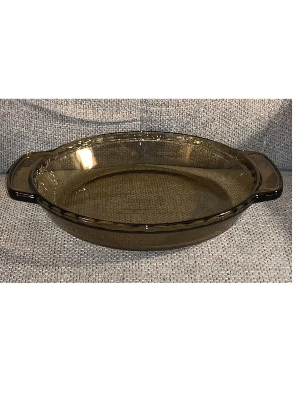 Vintage Anchor Hocking Smokey Glass Deep Dish 9